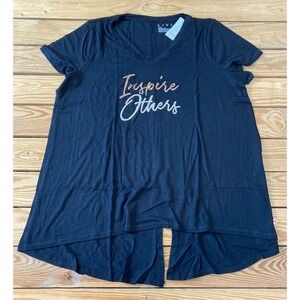 NWT Livi Inspire Others T Shirt Size 14/16 Women’s Black Split Back $39.95